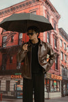 ELEGANCE SHIRT COLLAR KOREAN-FIT LEATHER JACKET