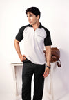 BLACK REGLAN POCKET POLO