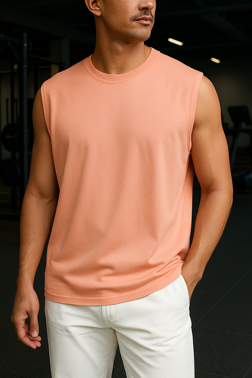 OVERSIZED SLEEVELESS T-SHIRT