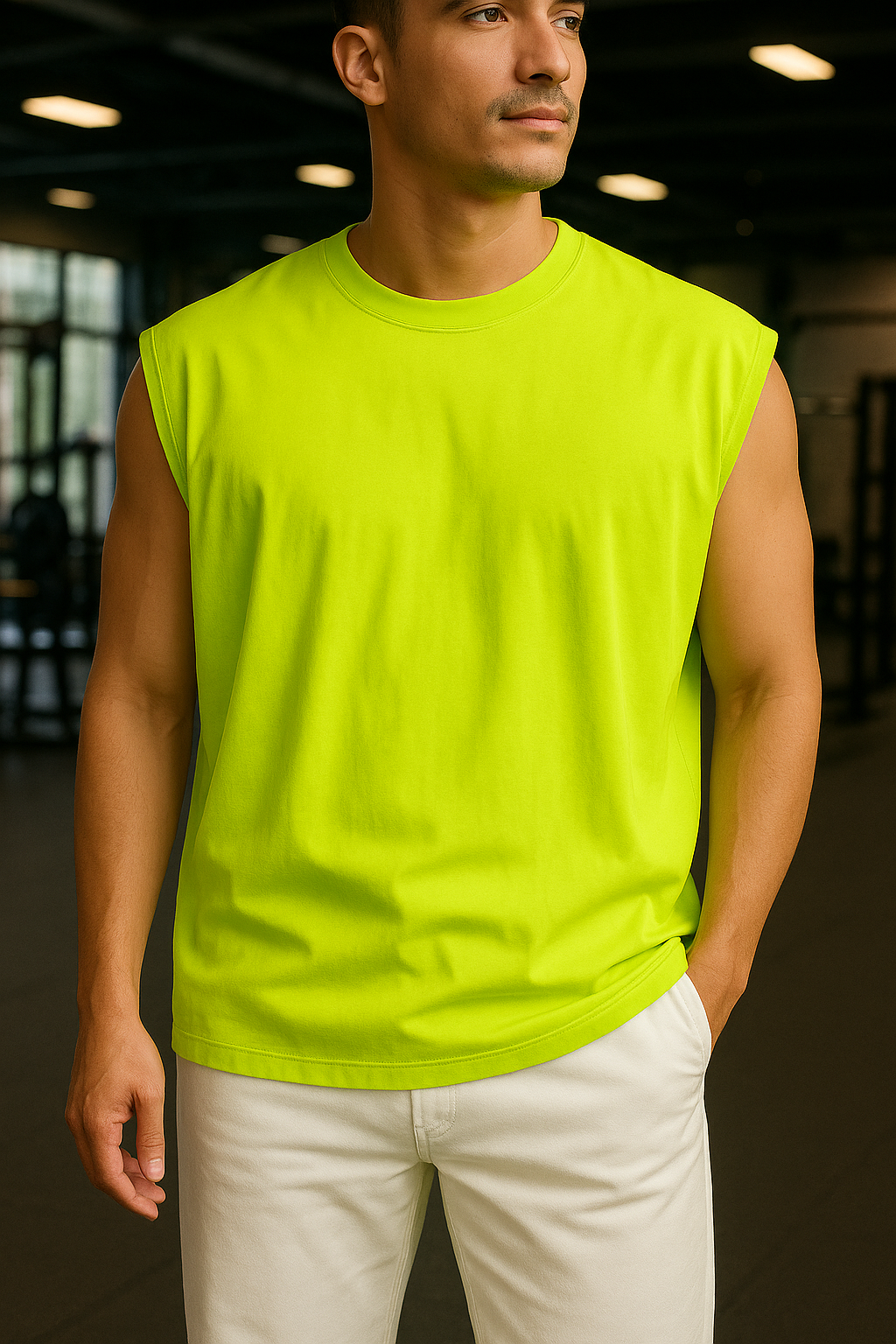 OVERSIZED SLEEVELESS T-SHIRT