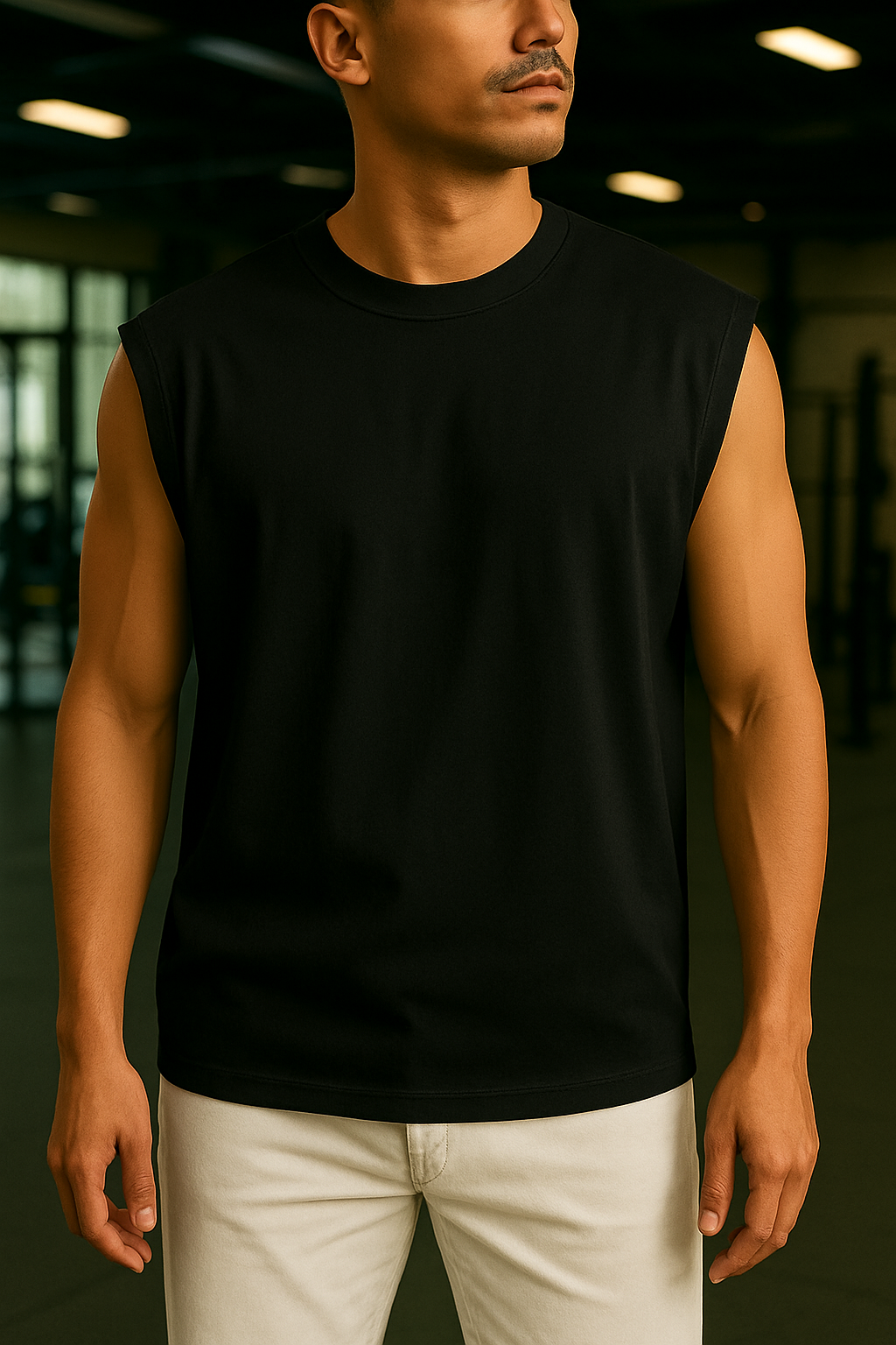 OVERSIZED SLEEVELESS T-SHIRT