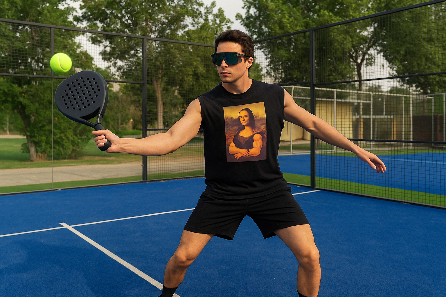OVERSIZED MONA LISA SLEEVELESS T-SHIRT