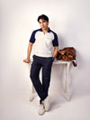 NAVY REGLAN POCKET POLO
