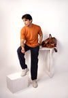 DUSTY ORANGE KNITTED T-SHIRT