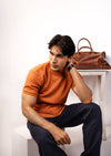 DUSTY ORANGE KNITTED T-SHIRT