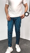 - BLUE/WHITE Striped Trouser -