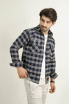 - TARTAN PLAID CHECK FLANNEL SHIRT -