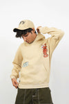 – CREAM HOODIE WITH BAD CROCODILE–