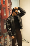 AUTUMN PU LEATHER BLACK KOREAN-FIT JACKET