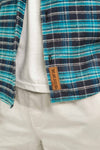 - SHEPHERD CHECK TEAL BLUE SHIRT -