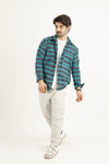 - SHEPHERD CHECK TEAL BLUE SHIRT -