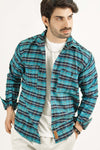 - SHEPHERD CHECK TEAL BLUE SHIRT -