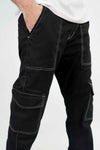 - Contrast Black Baggy Fit Pant -