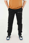 -Black Straight Cargo Pant -