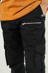 -Black Straight Cargo Pant -